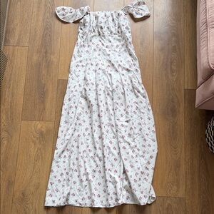 Princess Polly White and Pink Floral Maxi Dress